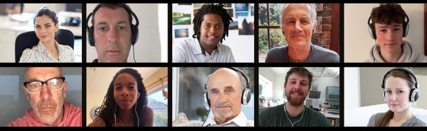 photos of 10 people at a virtual lecture